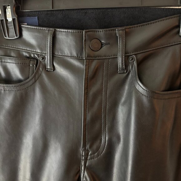 GAP Black High Rise Vegan Leather ‘70s Flare Pants - Picture 3 of 8